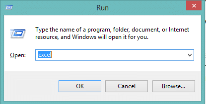 run command of ms excel