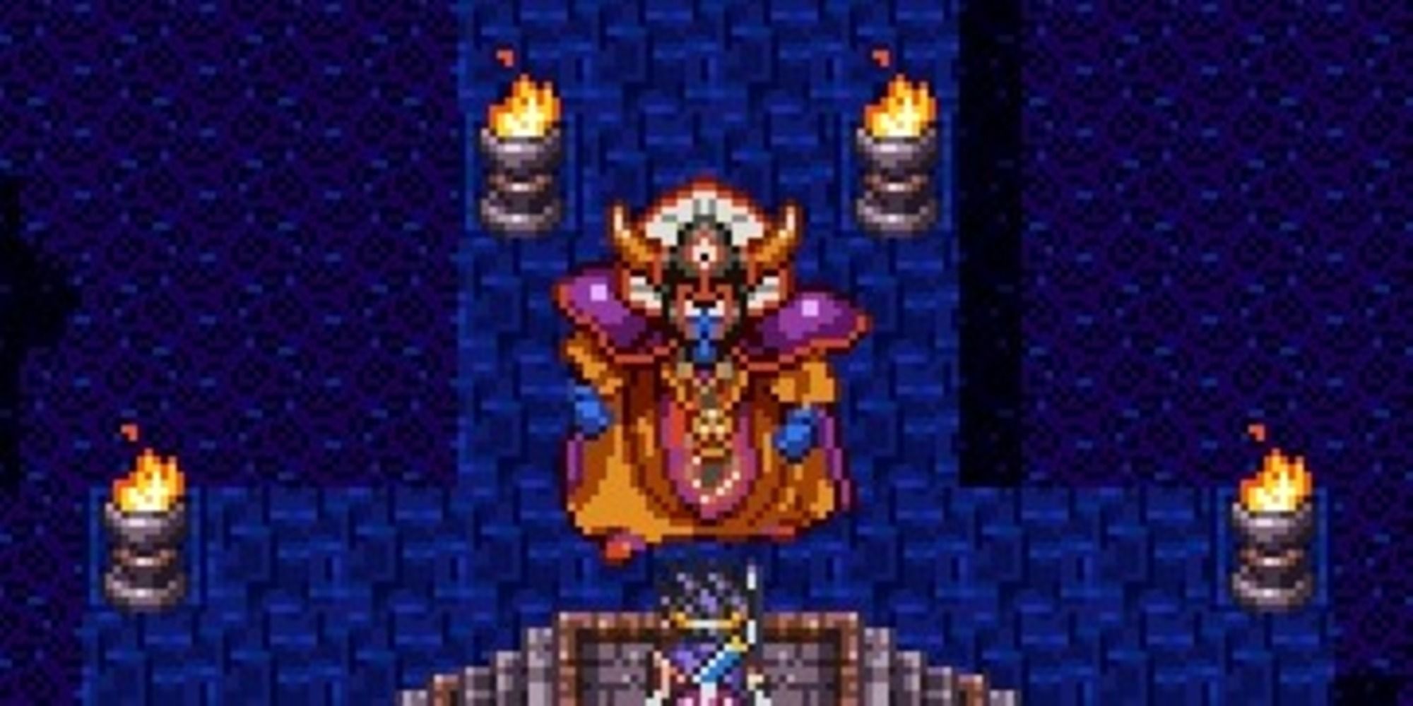 Dragon Quest 3 III The Seeds of Salvation screenshot of Erdrick preparing to fight Zoma